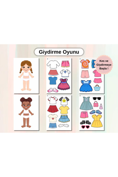 Organik Yolda Giydirme Oyunu, Kes ve Giydir, Çocuklar için Harika Aktivite.