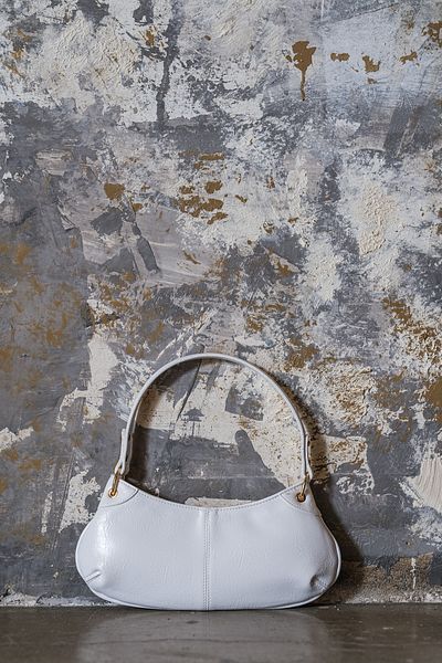 Çantacımstore Women's Leather Look Baguette Shoulder Bag White