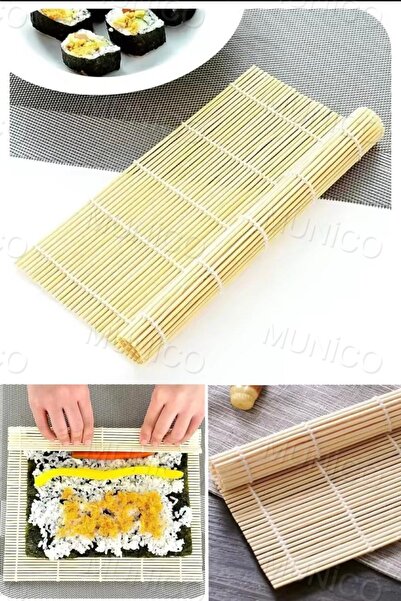 Munico 3 Adet Pratik Suşi Haddeleme Rulo Bambu Malzeme Mat Makinesi Bambu Suş...