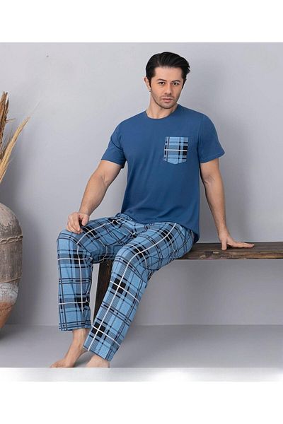 Pijamoni Set pijama subțire cu mânecă scurtă pentru bărbați 6163/10 - 1 bucată