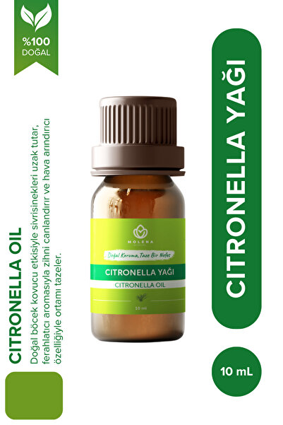MOLENA BİTKİSEL Citronella Uçucu Yağı 10 ml %100 Saf ve Doğal (Citronella Ess...