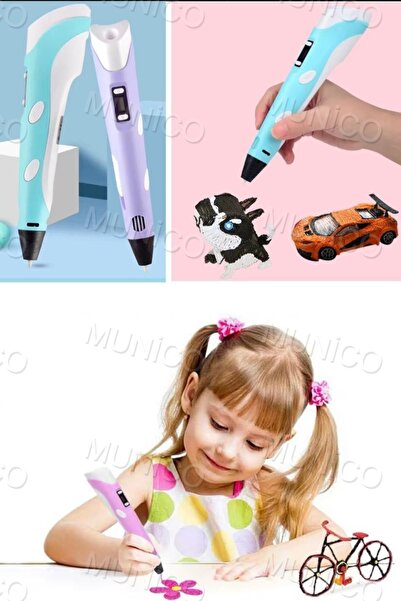 Munico 3D Baskı Kalemi Kendin Yap Üç Boyutlu Boyama Çocuk Oyuncakları Eğlence...