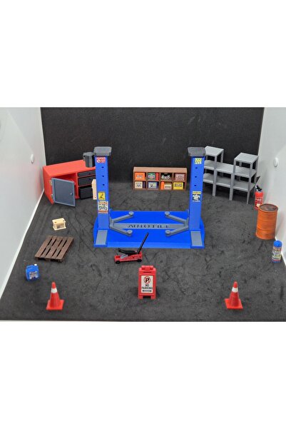 İLKA HOBİ 1/18 Diecast Modeller İçin Diorama Garaj Tamirhane Seti