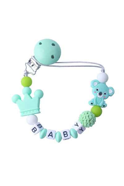 Generic Beads Pacifier Holder With Teether Green - Style01