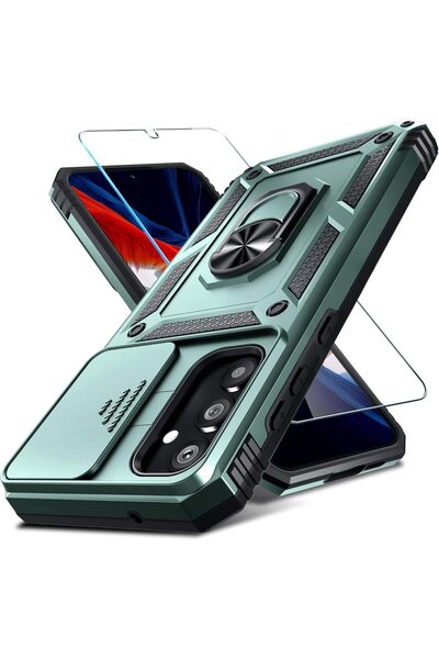 Rivor Samsung Galaxy A26 Kılıf Kamera Sürgülü Standlı Yüzüklü Darbe Emici Zır...