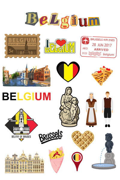 ANSHA CRAFTS Belçika Sticker Seti Bullet Journal - Ajanda - Planner - Defter-...