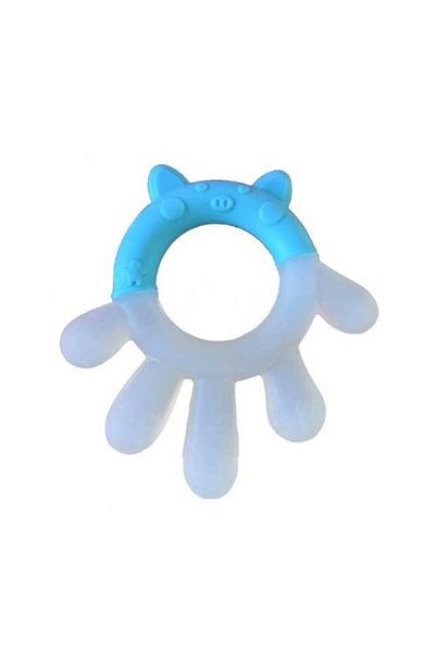 Generic Palm Shaped Silicone Teether - Blue