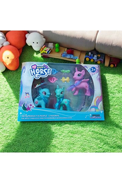 Fidan oyuncak Pony 3'lü Pony Unicorn Oyuncak Set Yeni Model Pony Set