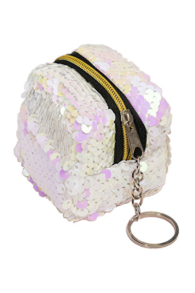 Generic سلسلة مفاتيح محفظة بتصميم ريترو باللون الأبيض