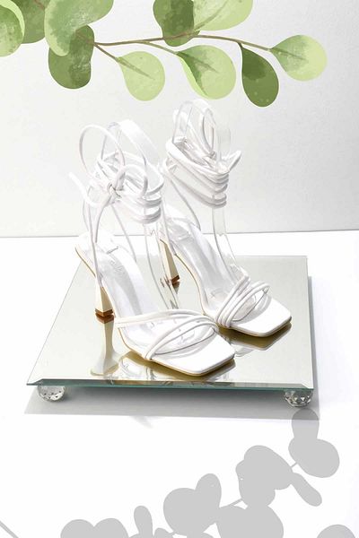 Bambi White Women's Classic Heeled Shoes K05124011509