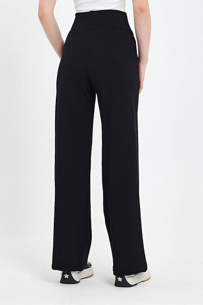 KUPON TEKSTİL Premium Quality Crepe Fabric Lycra Bodice Belt Palazzo Pants - Casual Comfortable Fit