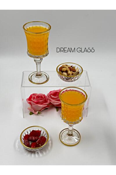 Dream glass 6 KİŞİLİK ŞIK AYAKLI SADE DETAYLI KAHVE YANI BARDAK TAKIMI