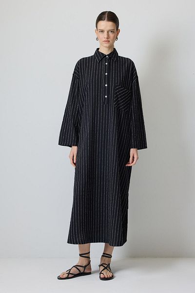 Touché Privé Striped Oversize Linen Dress