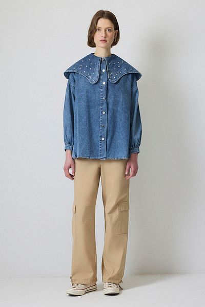 Touché Privé Jachetă din denim brodat cu piatră