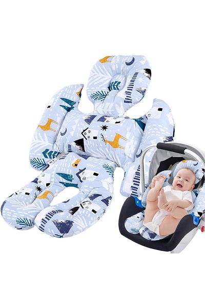 fulina Universal Infant Seat Liner for Strollers,With Side Wings Seat Belt,Concave-Convex Headrest Design