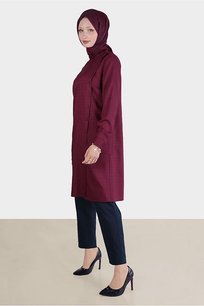 Alvina 42746 Model Houndstooth Patterned Tunic