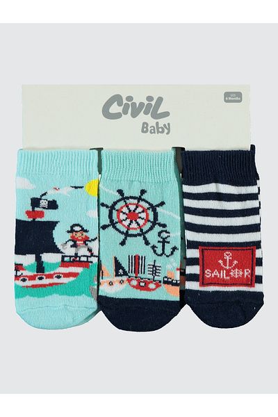 Civil Baby Baby Boy 3-Piece Socks Set 6-18 Months Mint