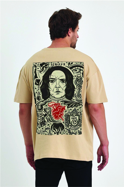 By Caspita Fashion Severus Snape ruksak Štampano unisex Oversize kroj bež T-s...