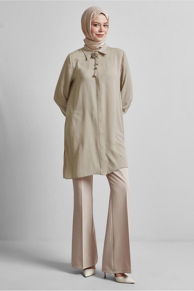 Alvina Broch Detail Tunic 45373 Model Men's Shoes