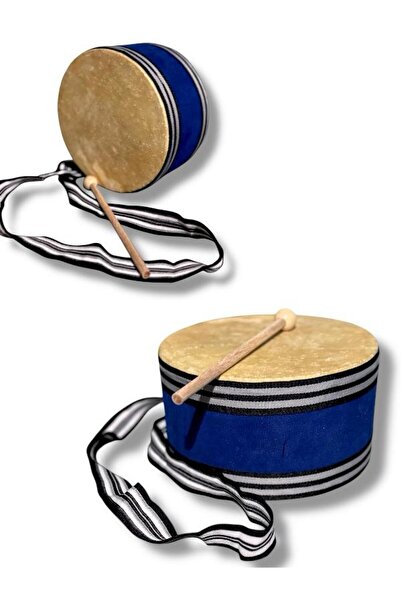 SAZE Deri Oyuncak Askılı Davul Eğlenceli Oyuncak Orta Boy Davul Oyuncak