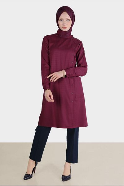 Alvina 42746 Model Houndstooth Patterned Tunic