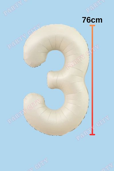 Party City Κρέμα Αριθμημένο Μπαλόνι 3 ετών Ρετρό Μίνι Σετ Γενεθλίων Χρώμα δέρματος Κρέμα Χρώμα Καφέ Αστέρι