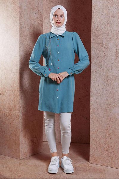 Alvina Tunica detaliata cu ciucuri Hijab - 44591