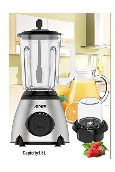 ARROW Aro 1.5L Glass Blender with Stainless Steel Grinder, 400W Power, Ice Crushing Function RO-15GBSY