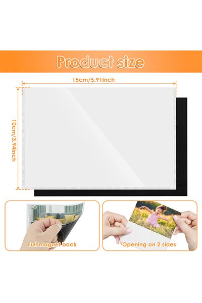 Choice 12pc white-4x6 in 24/10pc Magnetic Picture Frames Fridge Magnet Photo Frame Card Holder Refrig Windo