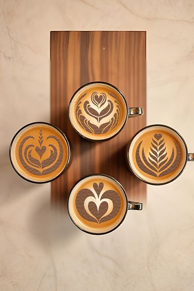 oalpo Coffee Stencil, Coffee Decorating Set, Dessert Decorating Set, Set of 4