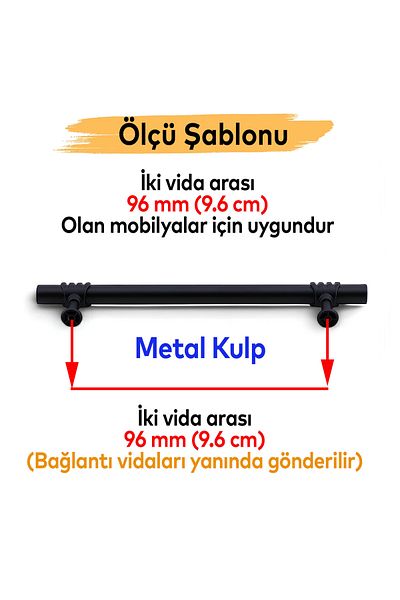 Badem10 Sep (96 mm - 9,6 cm) Mobilier din metal negru Sertar de bucătărie Dulap Dulap Capac mâner Mâner