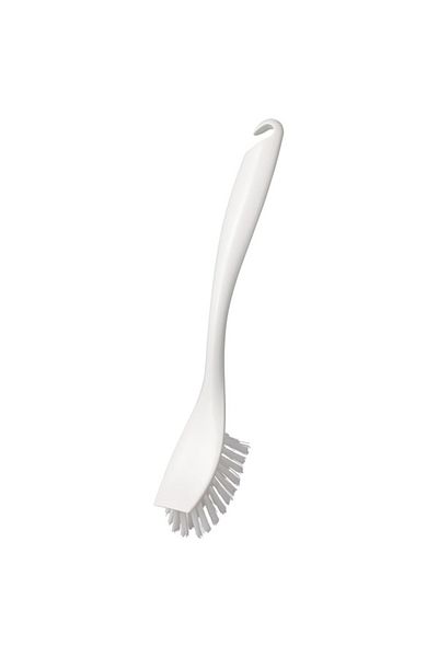 IKEA IKEA ANTAGEN Dish-Washing Brush – White, Sturdy Bristles, Built-in Scraper, 26 cm,