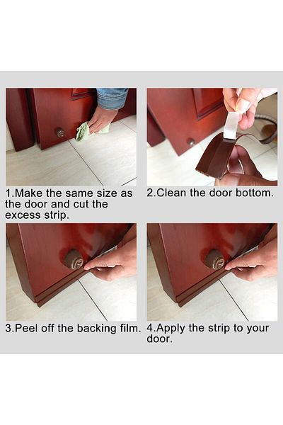 fulina Self Adhesive Door Seal Strip,PVC material，for Blocking Bugs,Dust,Keep Room Warm 0.91 m/pc