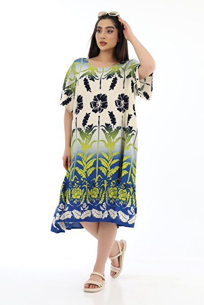 SCHIK Women's Viscose Half Sleeve O Neck Pocket Ruffle Dress Yellow