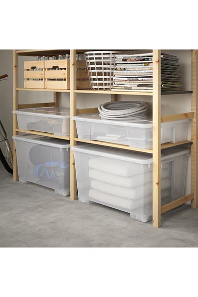 IKEA SAMLA Transparent Lid – Fits 55L & 130L Storage Box | Secure & Stackable