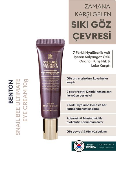 Benton 10g Dark Circles - Dark Circles, under Eye Bags, Anti-Wrinkle Snail Extract Eye Cream