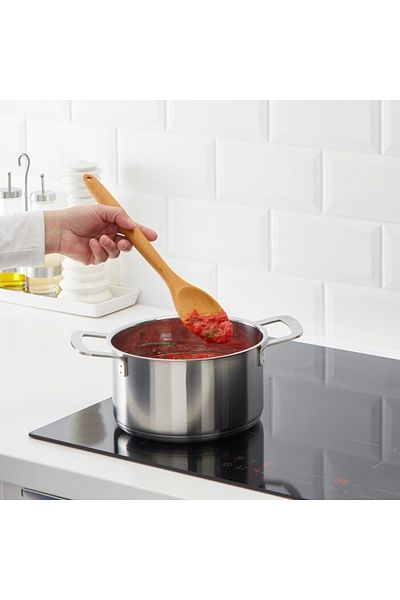IKEA RÖRT Round Wooden Spoon – 31 cm Beechwood, Durable, Non-Scratch, Eco-Friendly