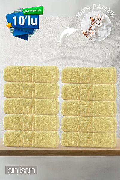 Anılsan 10 Лич Жовто-білий Жовтий Yenikontrol 490 г Спа та готельний рушник для ванної кімнати