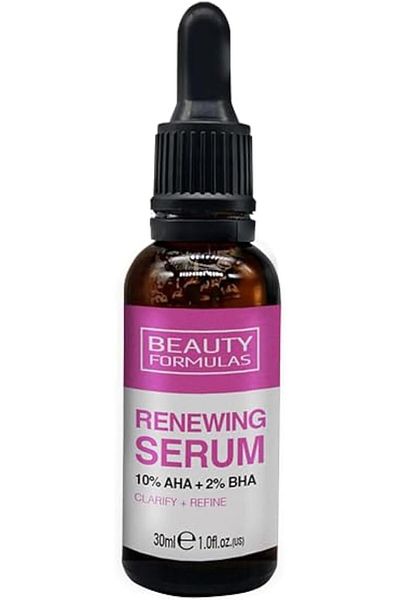 BEAUTY FORMULAS Renewing Seru With Aha 10% + Bha 2% - To Clarify + Refine Skin, 30Ml