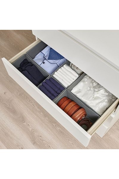 IKEA SKUBB Box Set – 6-Piece Dark Grey Fabric Organizers, Foldable, Space-Saving Storage for Home