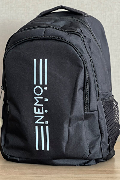 FCSTORE Унісекс чорний спортивний рюкзак великого розміру для подорожей, сумка для ноутбука 45x30x15 см, 24 л, + брелок у вигляді ведмедика