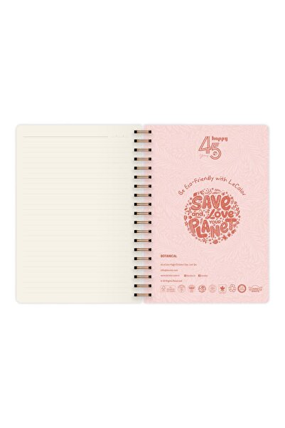 Le Color Botanical Spiralli Defter Çizgili Pembe 17x24 cm