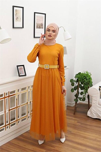 Dipmoda Γυναικείο φόρεμα με λαιμόκοψη ποδηλάτου, Πουά τεμαχίων, με χιτώνιο DP...