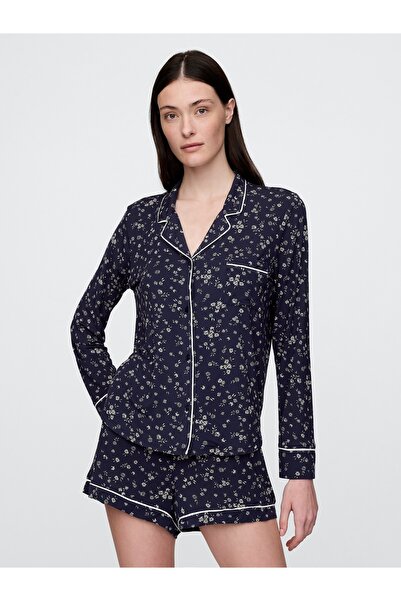 GAP Kadın Lacivert Modal Pijama Üstü