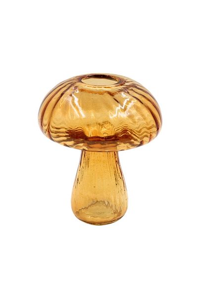 Arti Casa Vază decorativă, formă de ciupercă, din sticlă, Arti Casa, 15 x 12 cm, cărămiziu