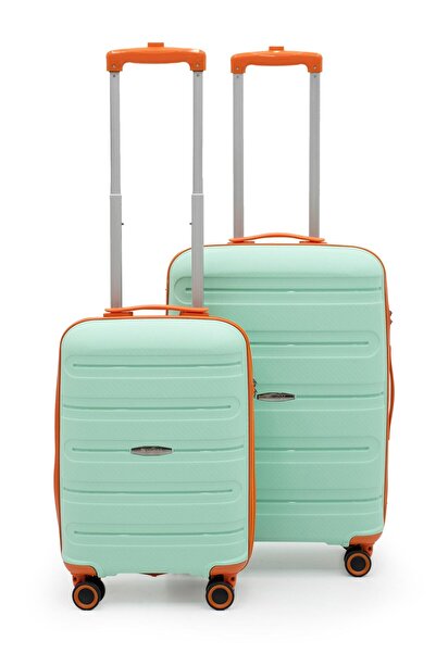 Cotpoly Home Artemis Polipropilen&Kırılmaz 2'li Valiz Seti Orta&Kabin - Su Ye...