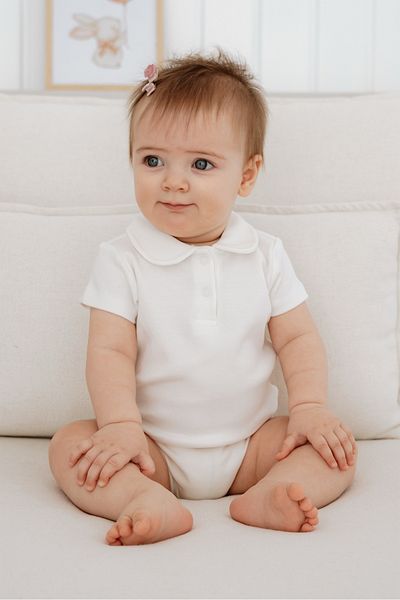 Lilabio 100% Cotton Short Sleeve Polo Neck Baby Body