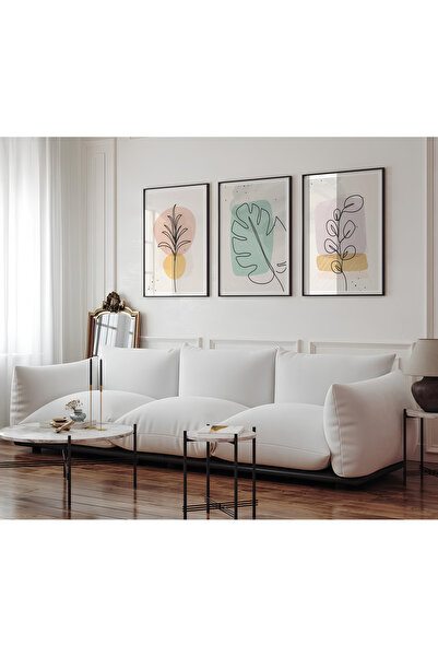 ARTCASTLE Σετ 3 τραπεζιών με ξύλινο πλαίσιο Line