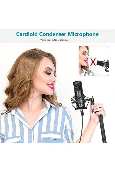fulina Professional Studio Mic Set,Plug&Play,Accurately Capture Vocals,Adjustable Stand,192khz/24bit