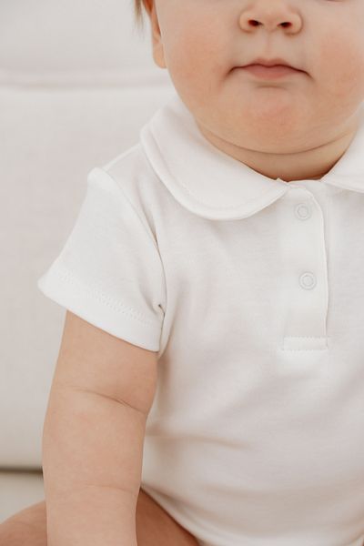 Lilabio 100% Cotton Short Sleeve Polo Neck Baby Body